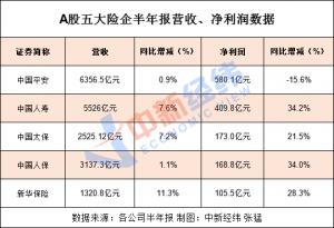 A股五大险企上半年日赚7.94亿瞄准养老,健康赛道
